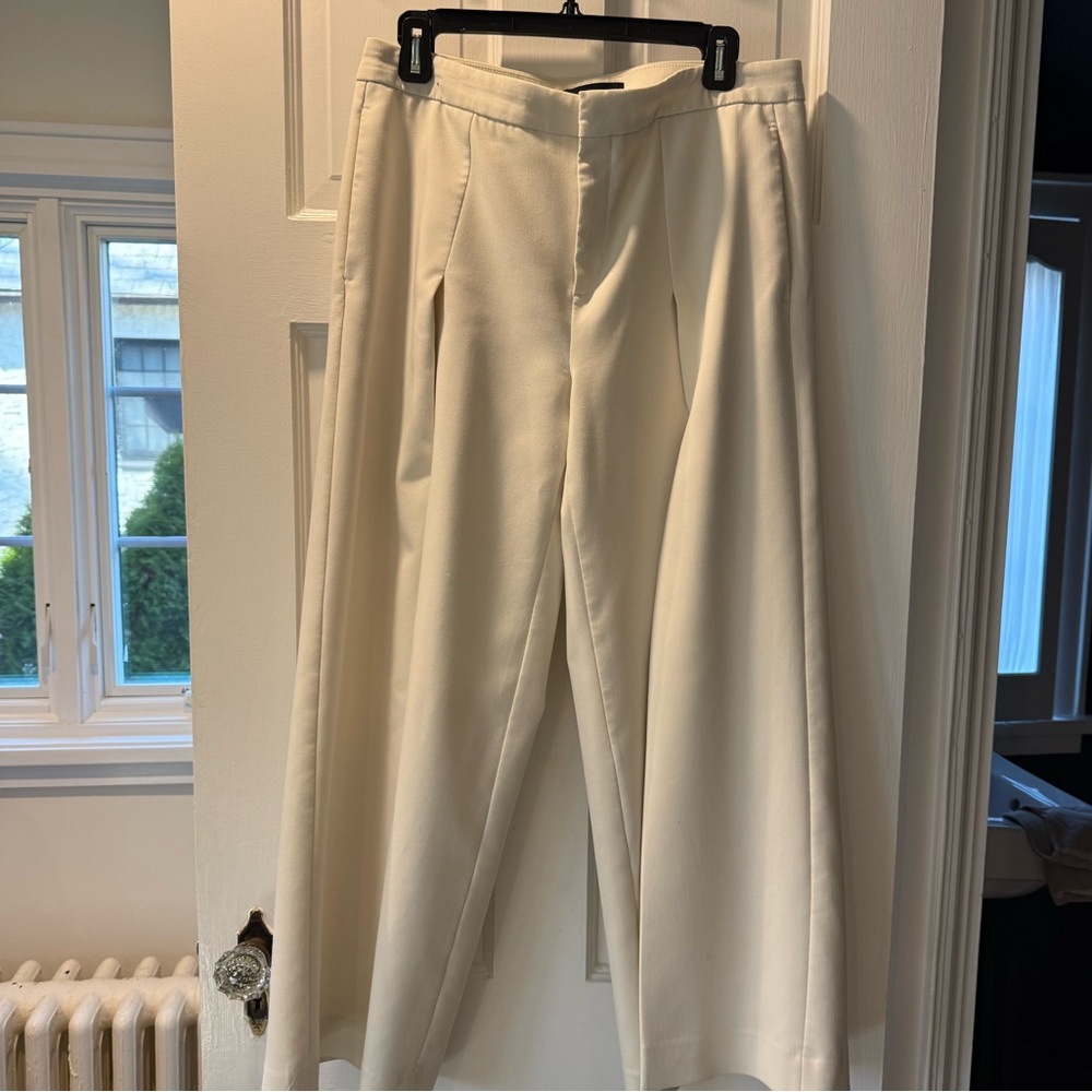 Banana republic wide-leg single pleat Cream Pants